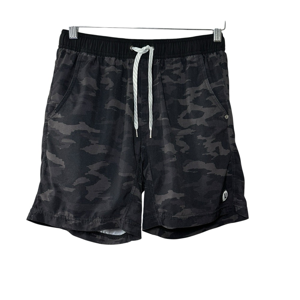 Vuori Kore Shorts Men's Small Black Camo Lined 7" Performance Athleisure Gym Run